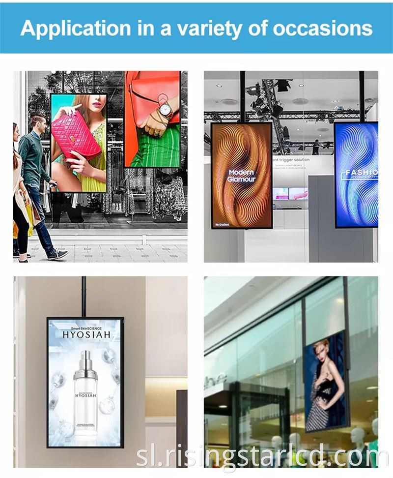 Trgovina z Windows Double Side, ki se obrne na zaslon Digital Signage LCD